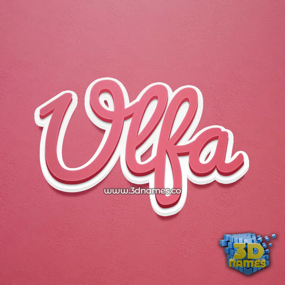 ulfa in Red Scribble style - 3D name wallpaper