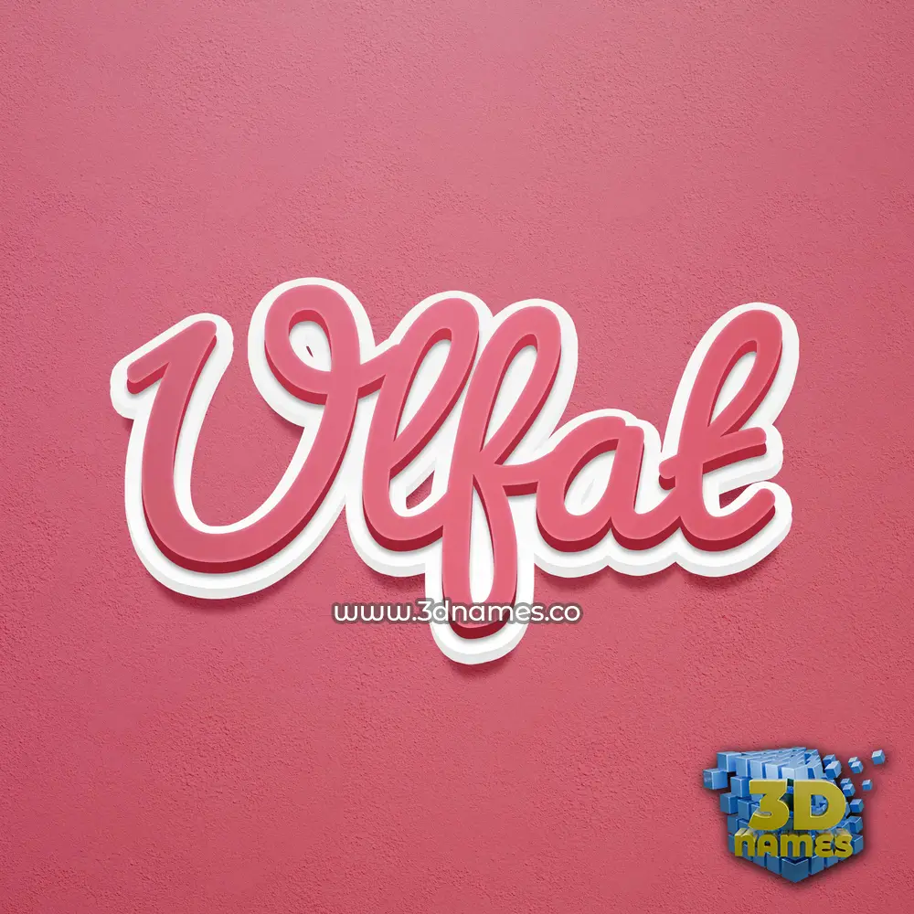 ulfat in Red Scribble style - 3D name wallpaper