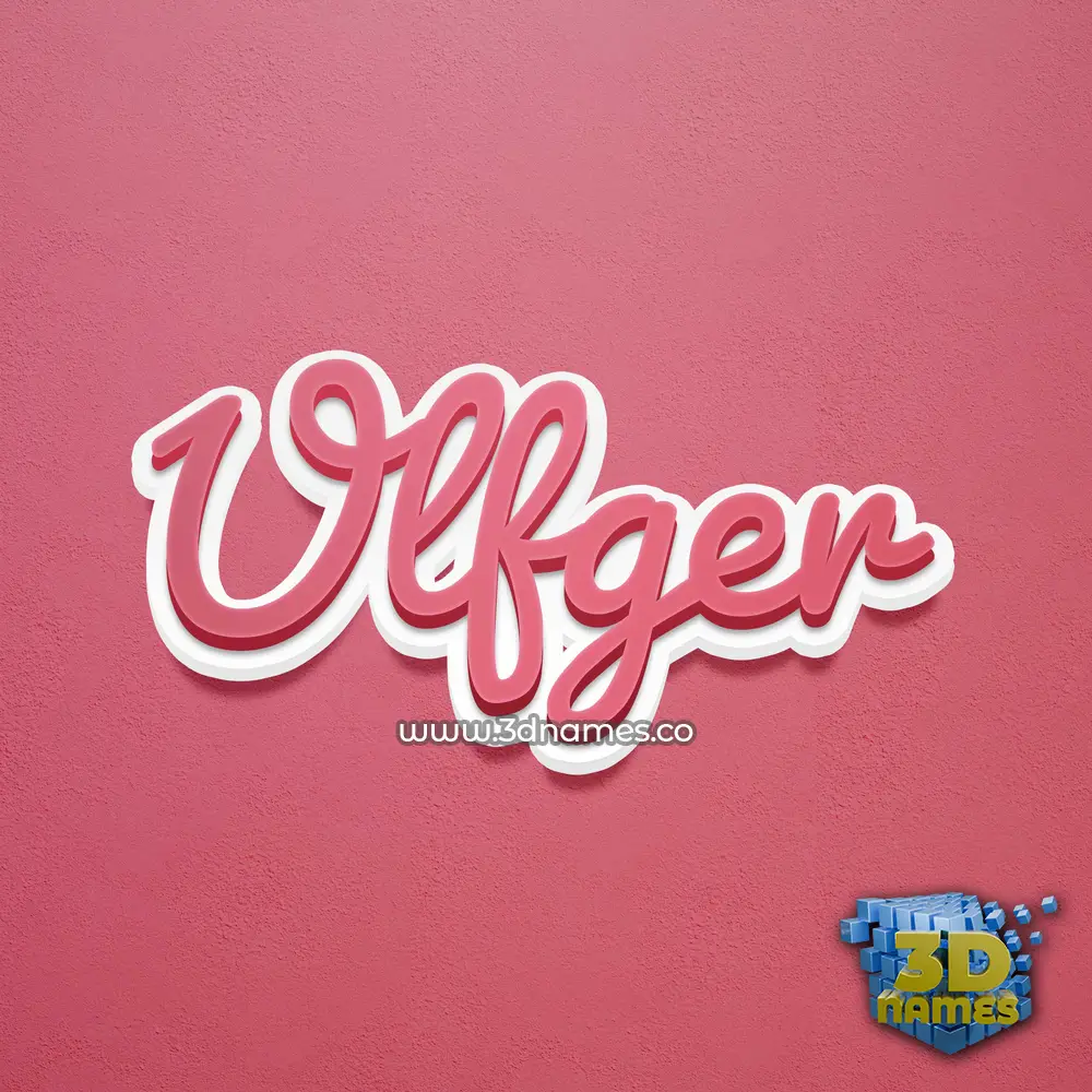 ulfger in Red Scribble style - 3D name wallpaper