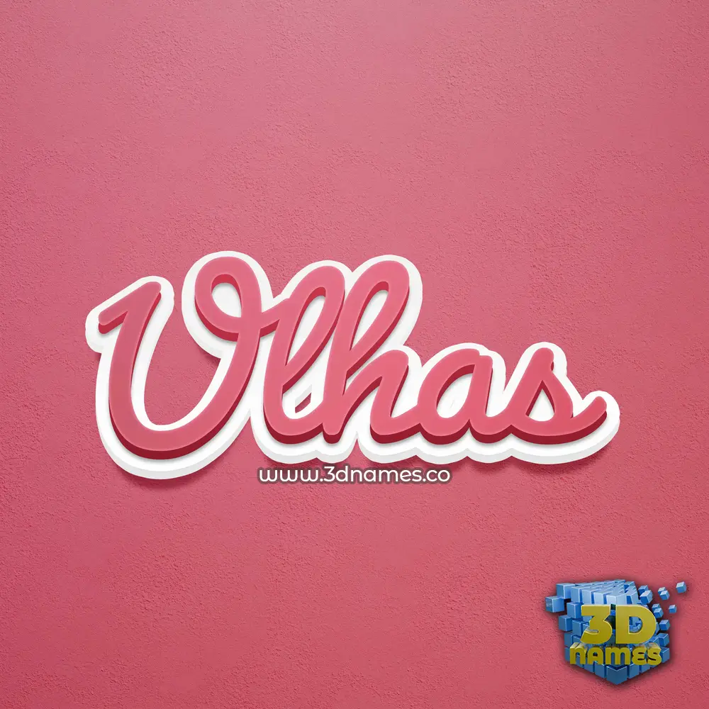 ulhas in Red Scribble style - 3D name wallpaper