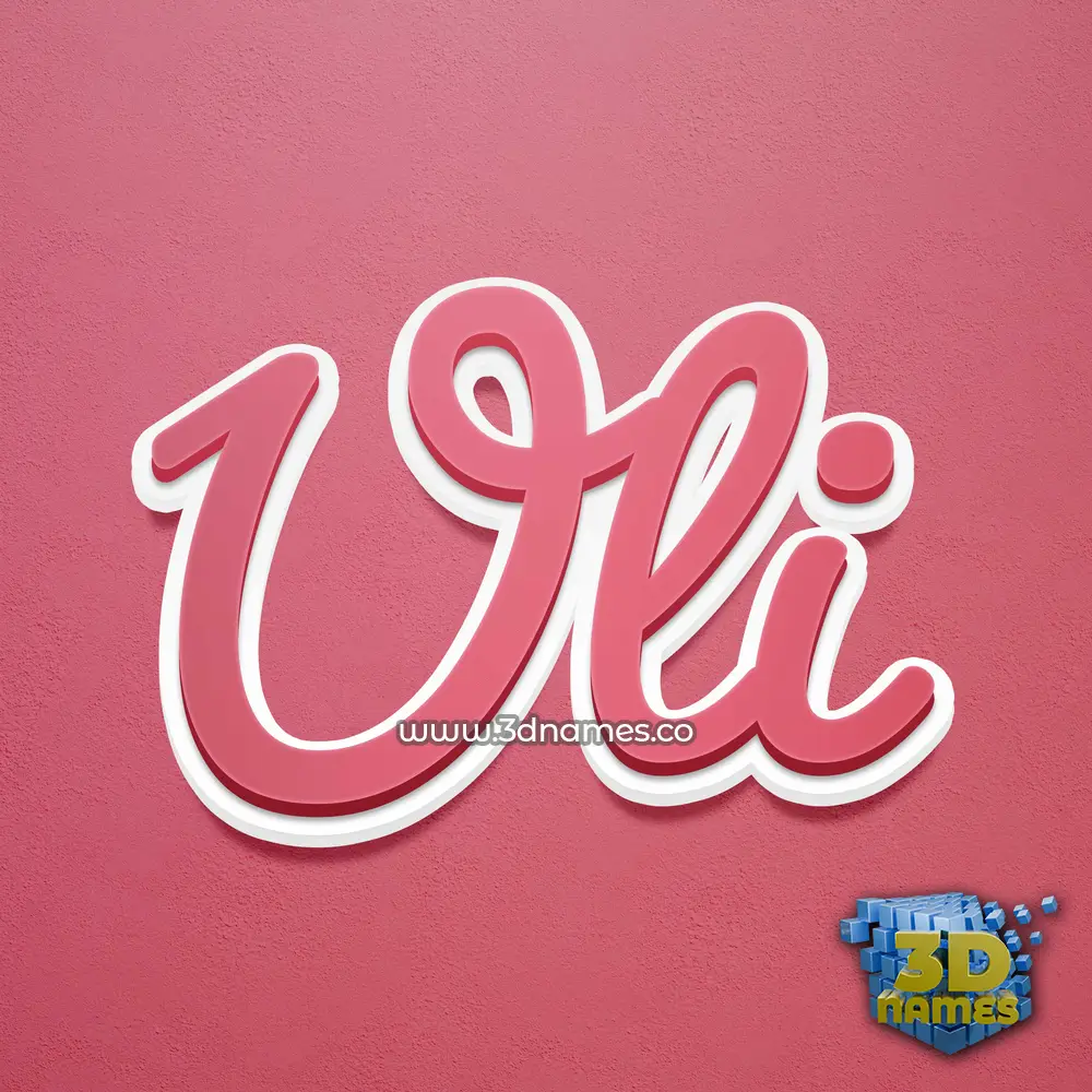 uli in Red Scribble style - 3D name wallpaper