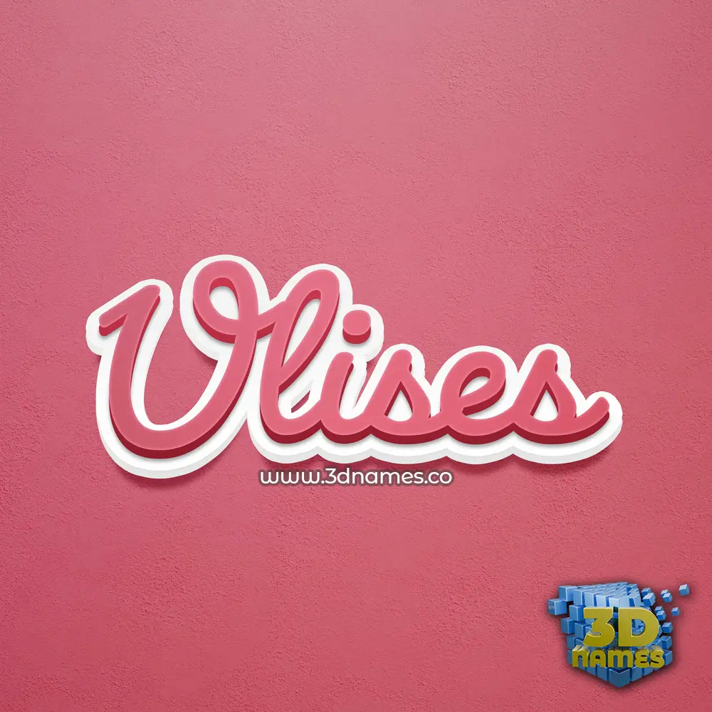 ulises in Red Scribble style - 3D name wallpaper
