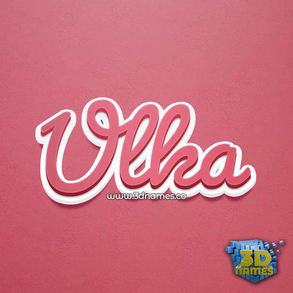 ulka in Red Scribble style - 3D name wallpaper