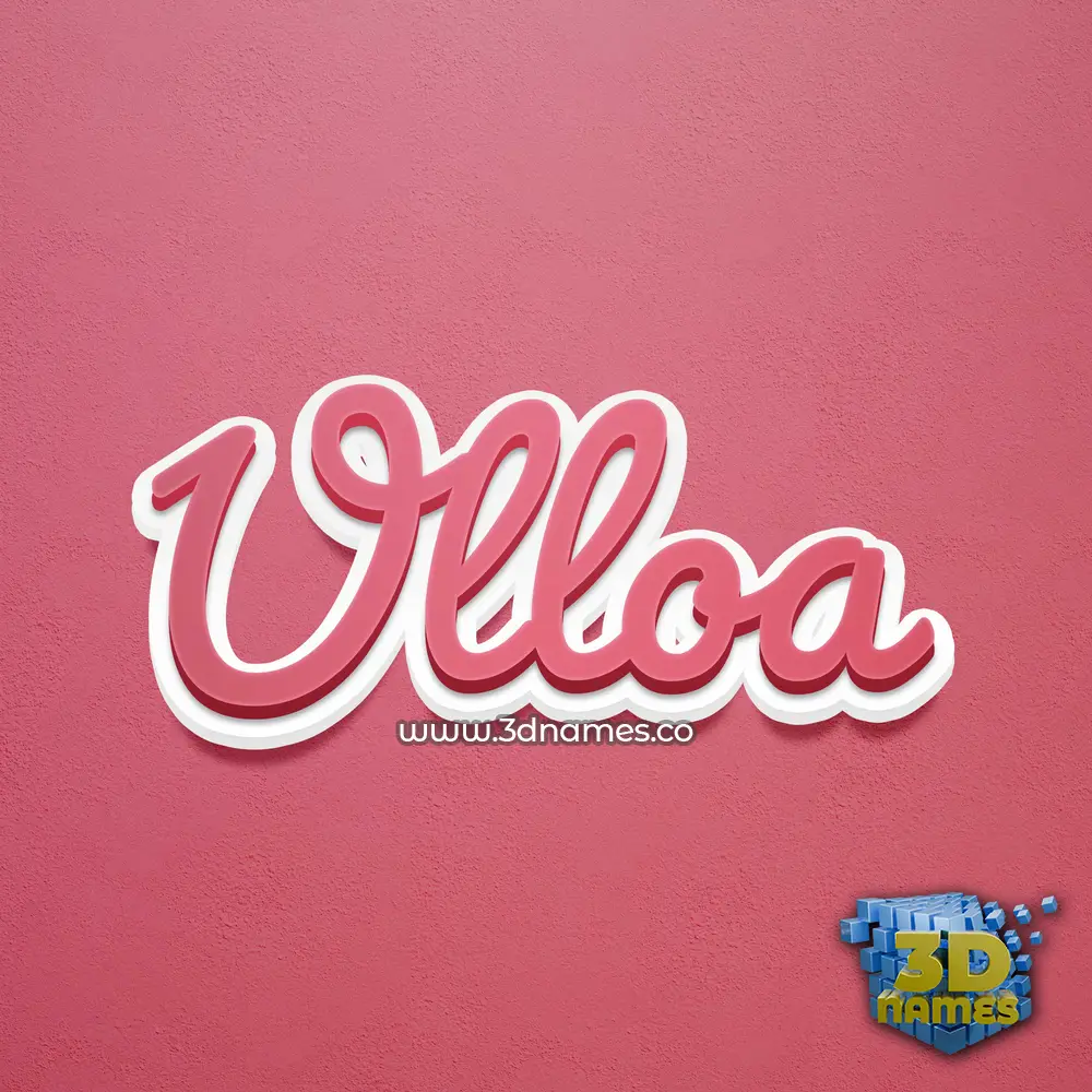 ulloa in Red Scribble style - 3D name wallpaper