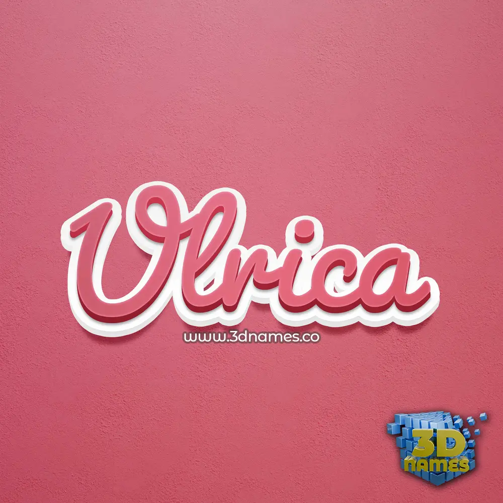 ulrica in Red Scribble style - 3D name wallpaper