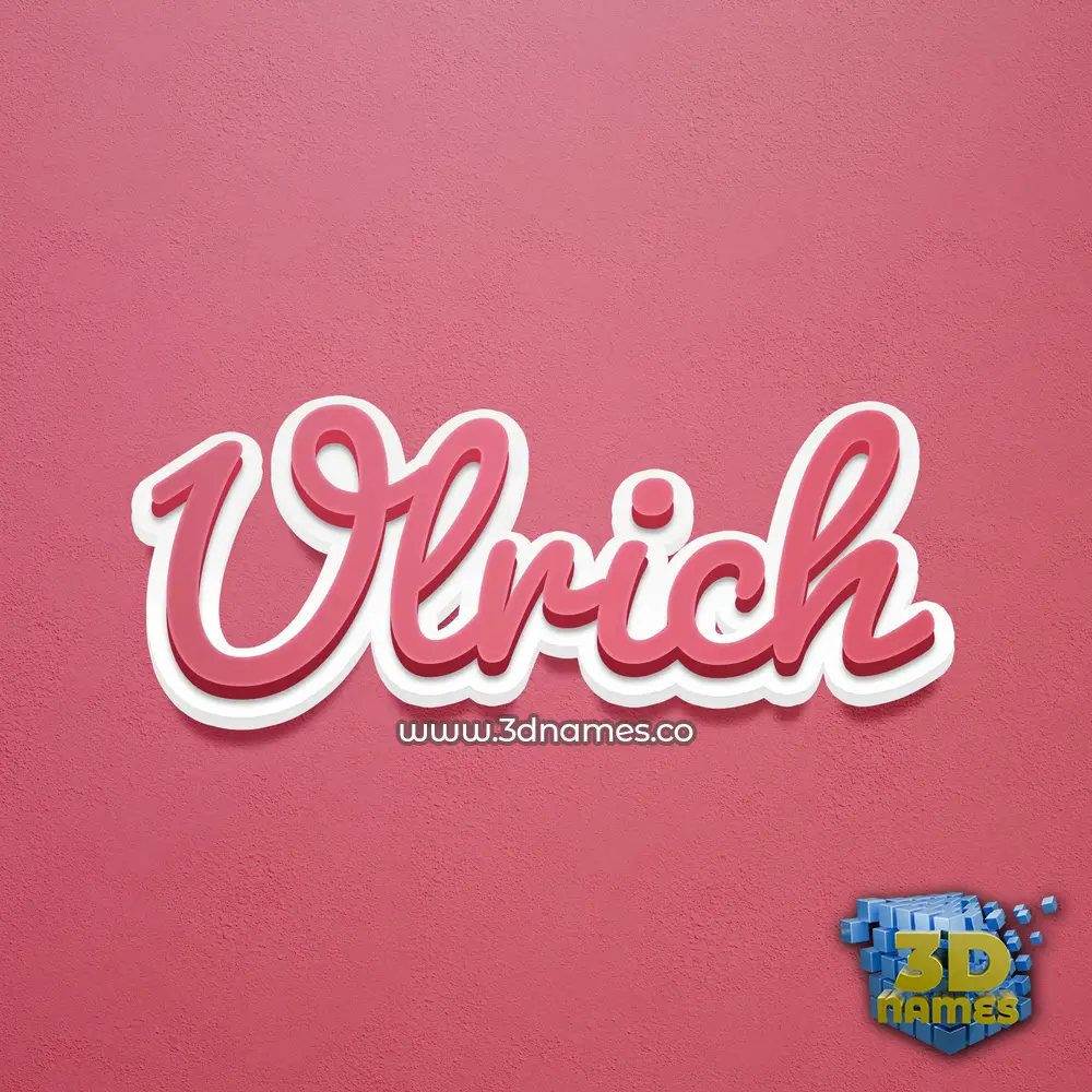 ulrich in Red Scribble style - 3D name wallpaper