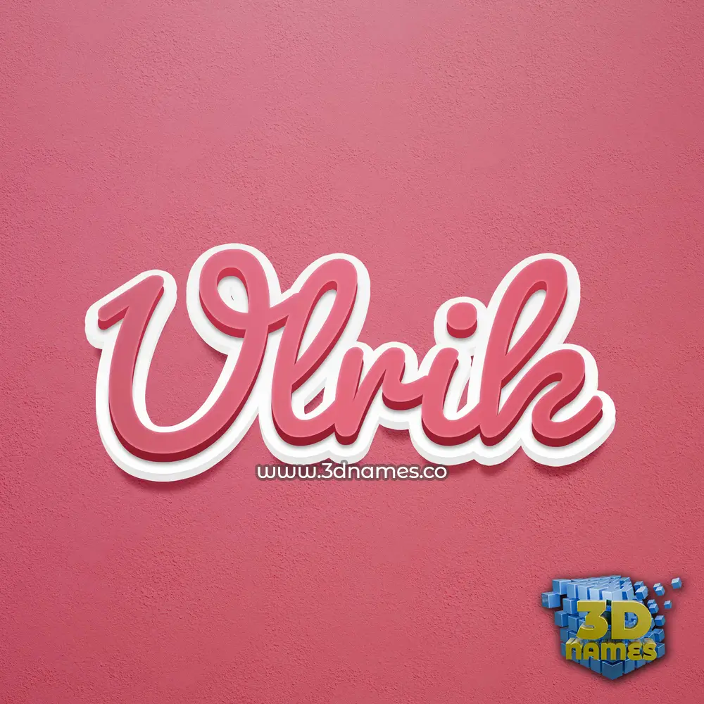 ulrik in Red Scribble style - 3D name wallpaper
