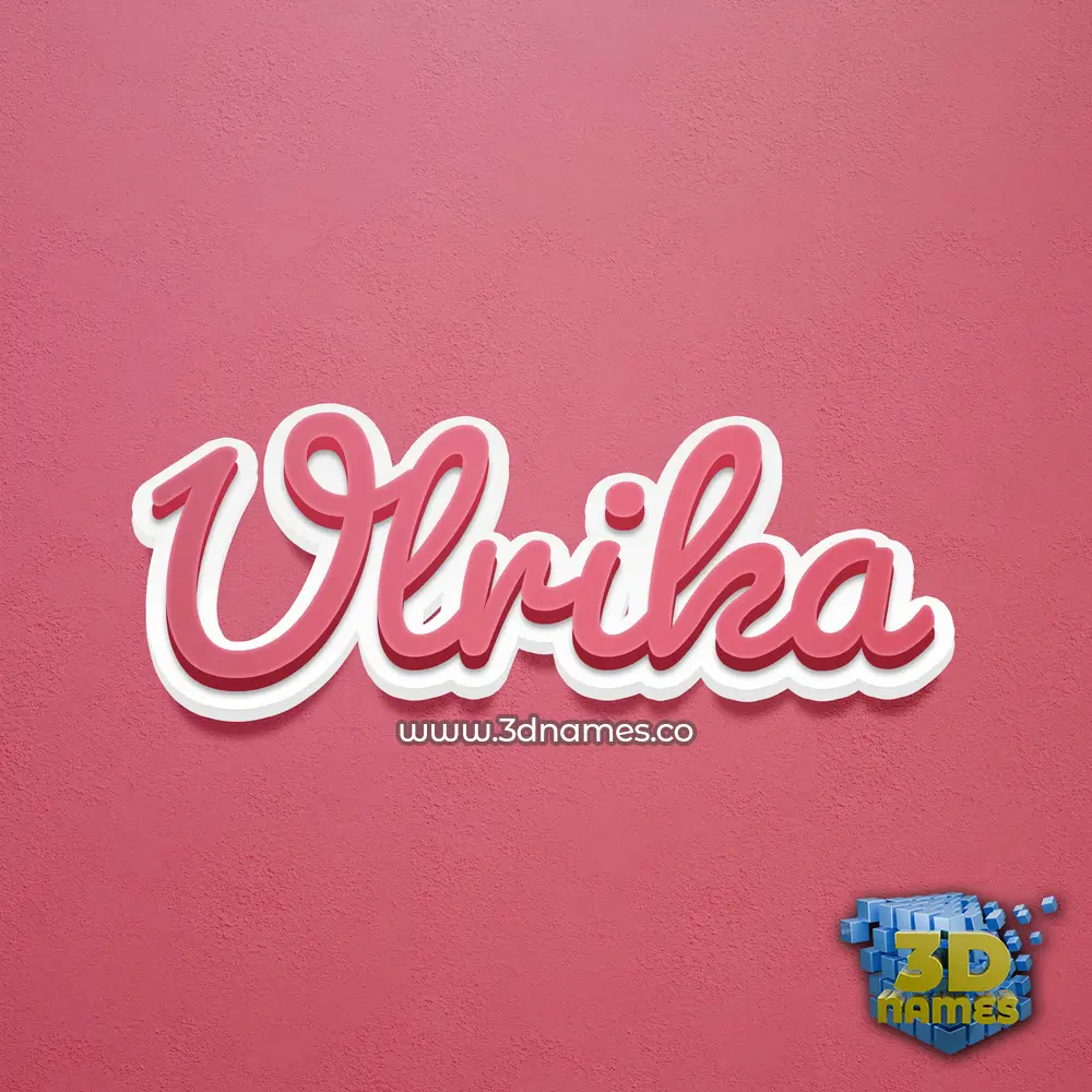 ulrika in Red Scribble style - 3D name wallpaper