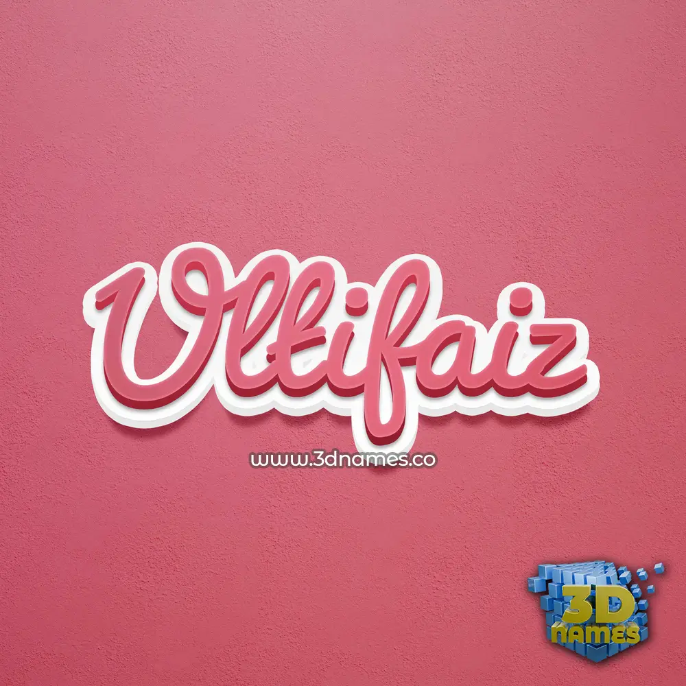 ultifaiz in Red Scribble style - 3D name wallpaper