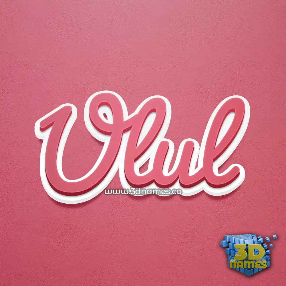 ulul in Red Scribble style - 3D name wallpaper