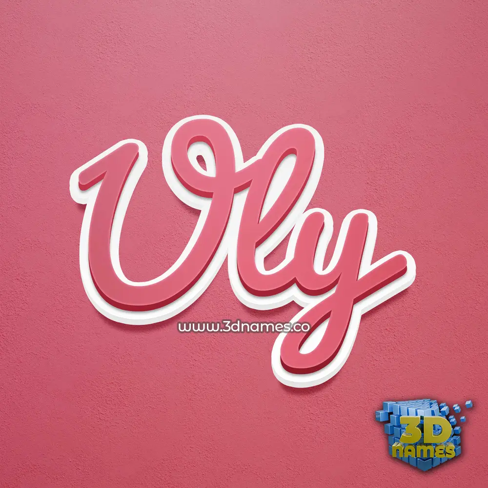 uly in Red Scribble style - 3D name wallpaper