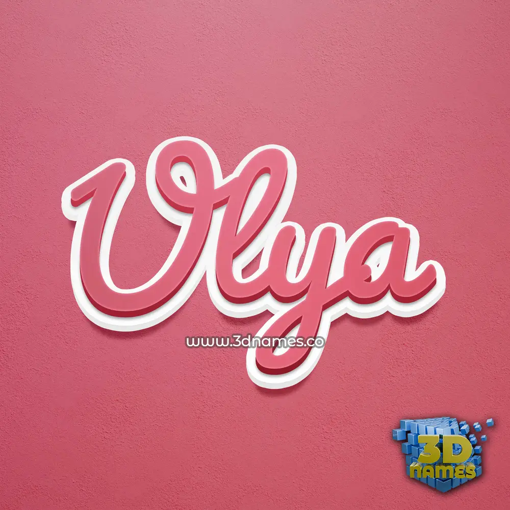 ulya in Red Scribble style - 3D name wallpaper