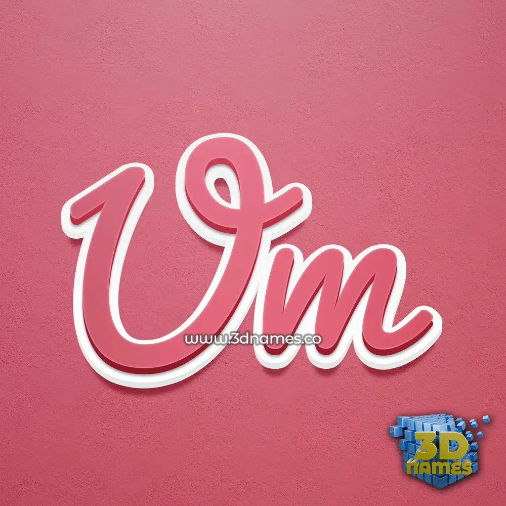 um in Red Scribble style - 3D name wallpaper