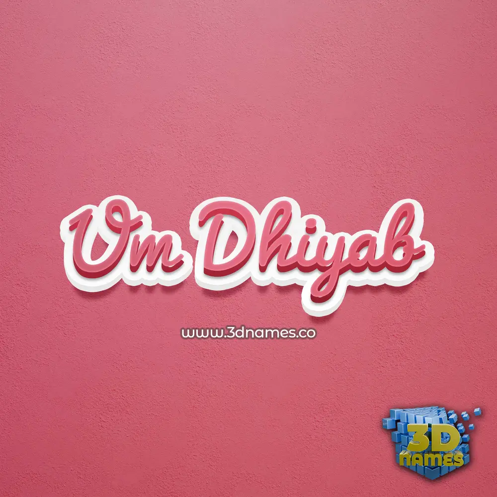 um dhiyab in Red Scribble style - 3D name wallpaper