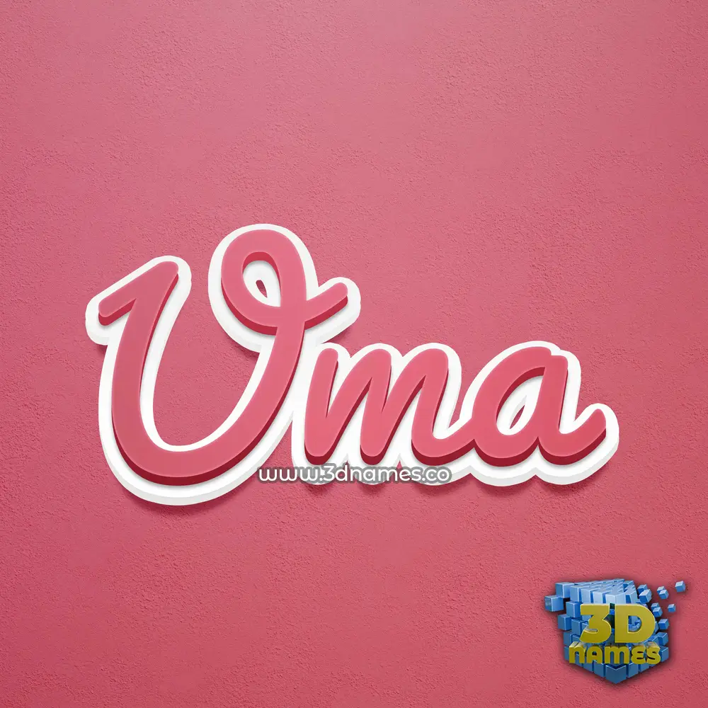 uma in Red Scribble style - 3D name wallpaper