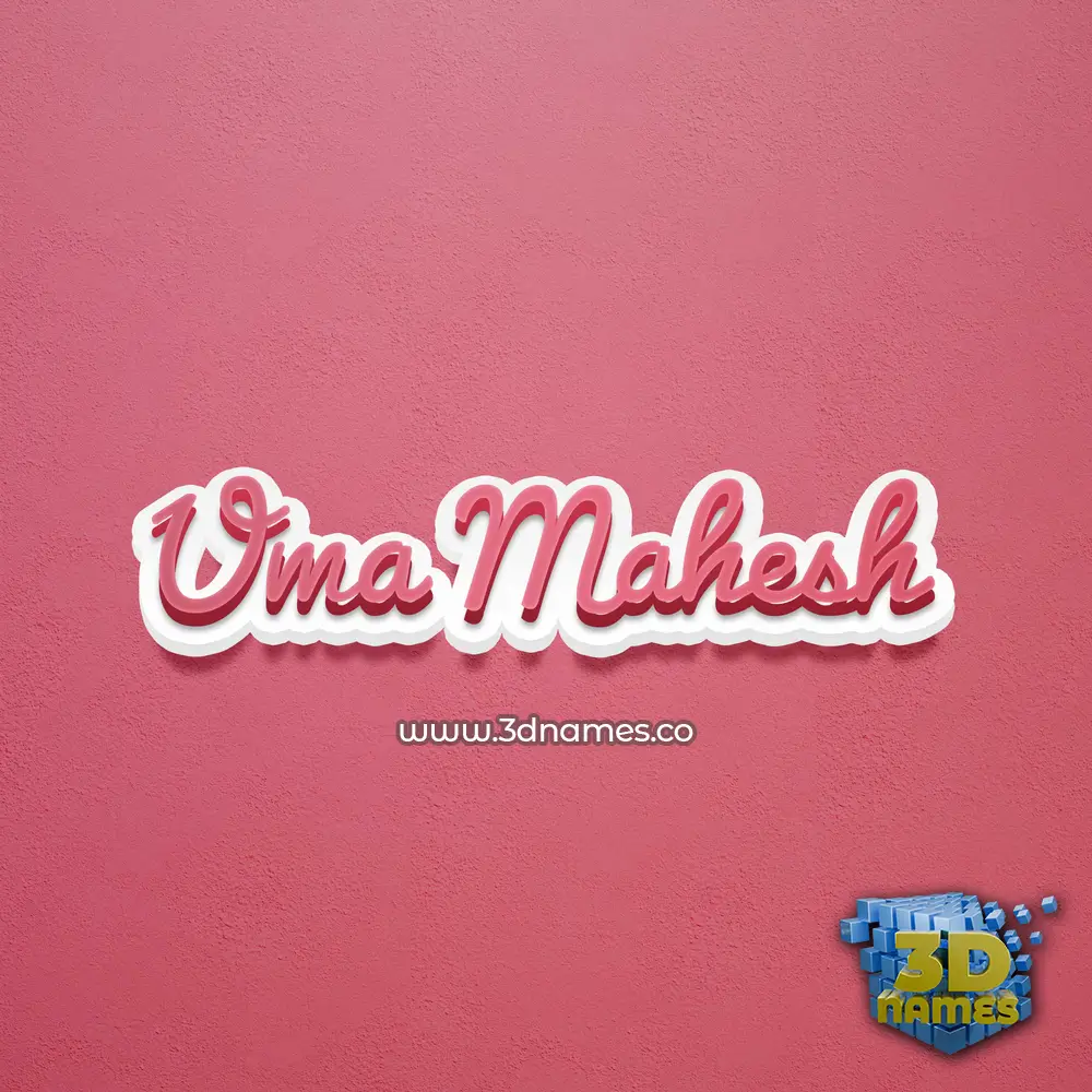 uma mahesh in Red Scribble style - 3D name wallpaper