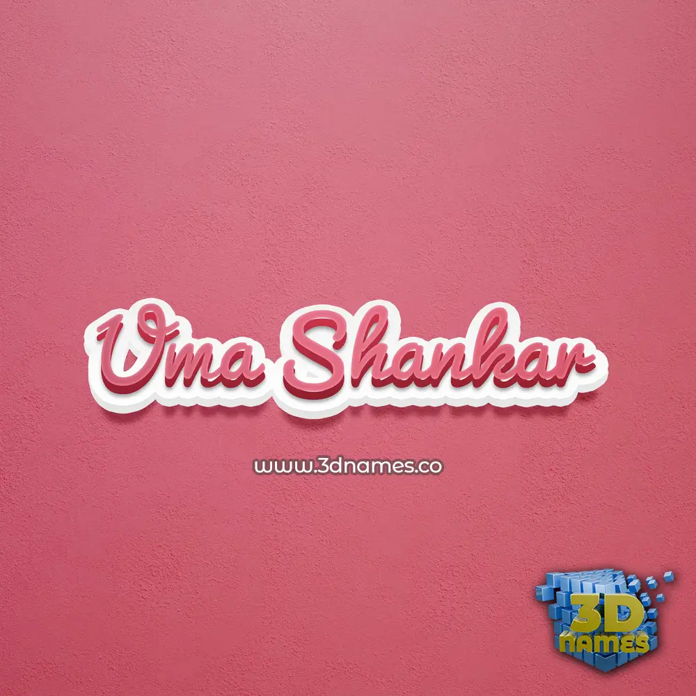 uma shankar in Red Scribble style - 3D name wallpaper
