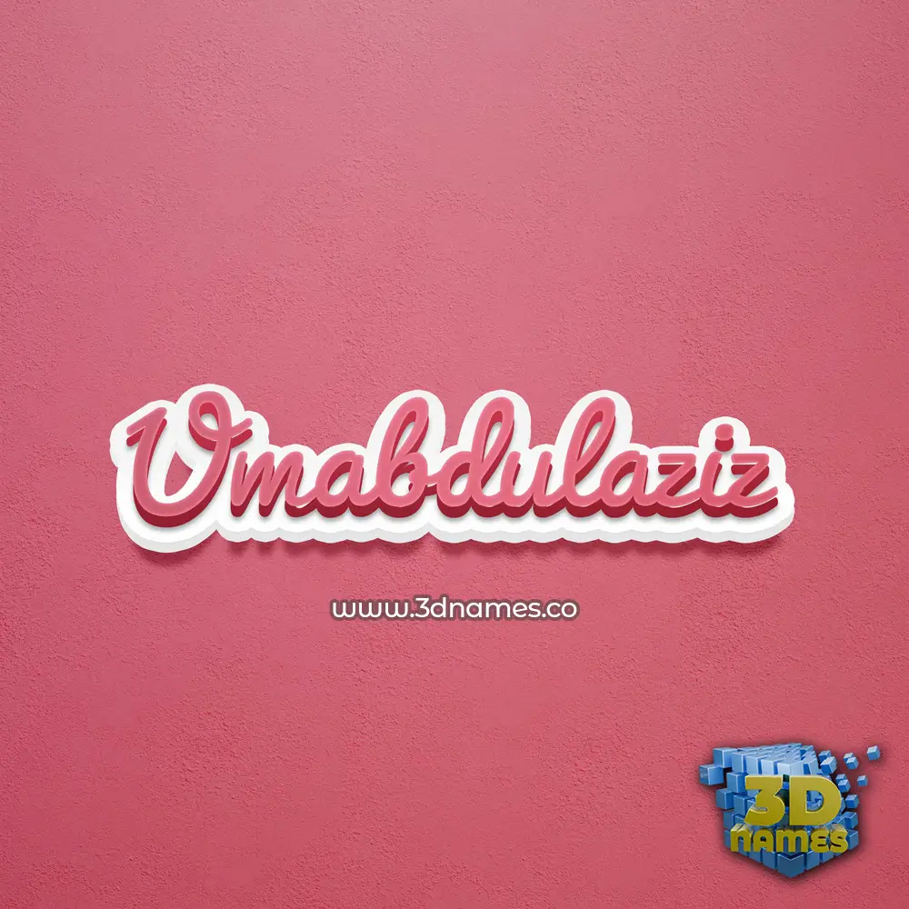 umabdulaziz in Red Scribble style - 3D name wallpaper