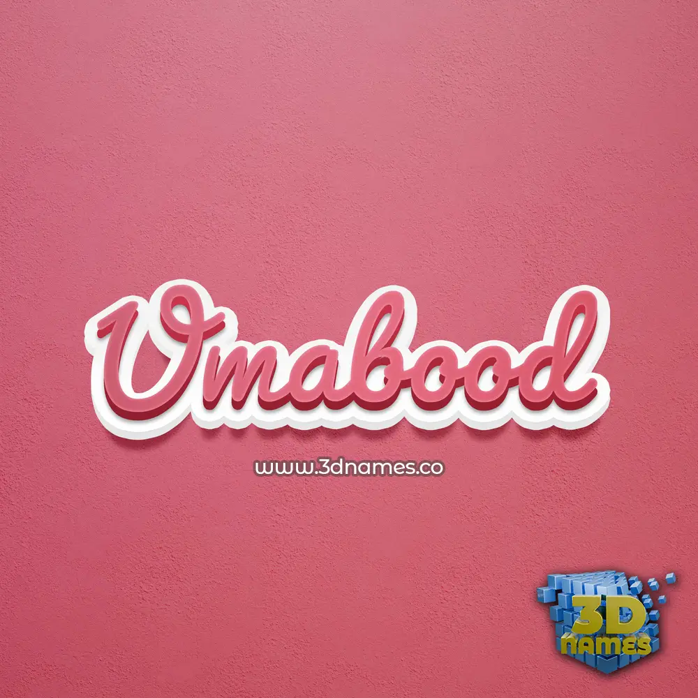 umabood in Red Scribble style - 3D name wallpaper