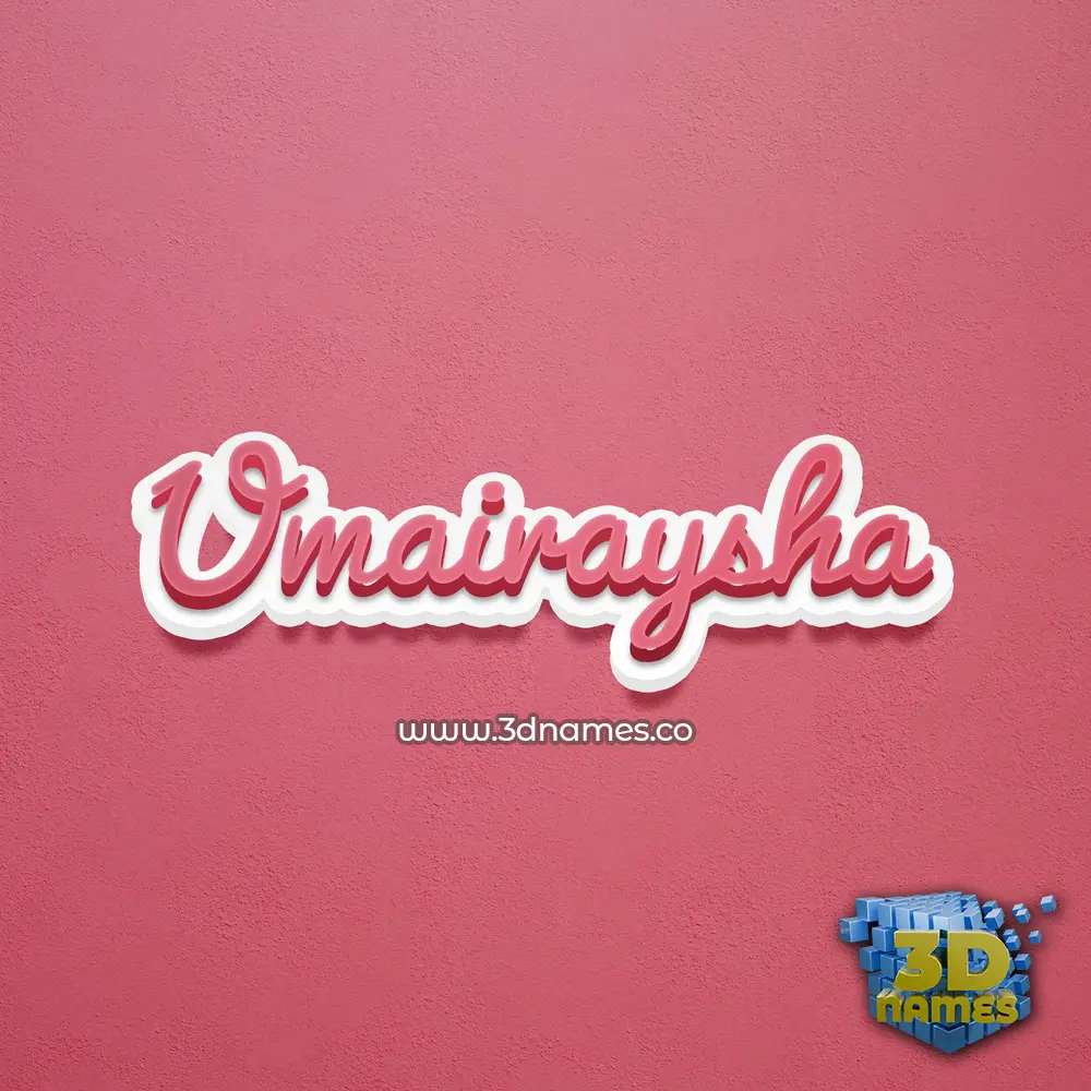 umairaysha in Red Scribble style - 3D name wallpaper