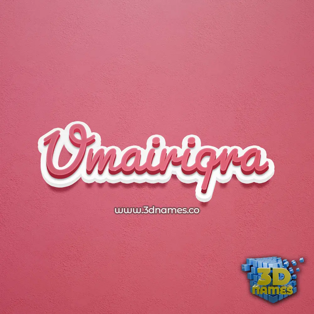 umairiqra in Red Scribble style - 3D name wallpaper