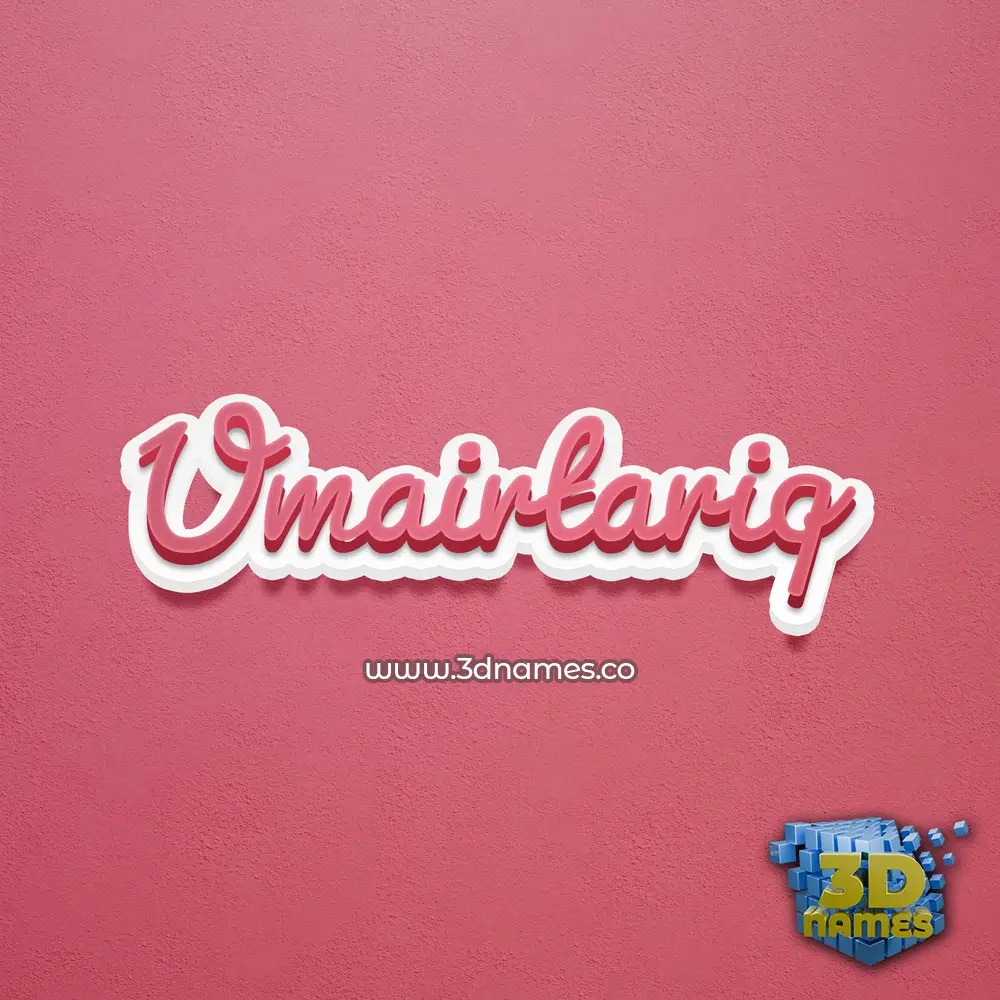 umairtariq in Red Scribble style - 3D name wallpaper