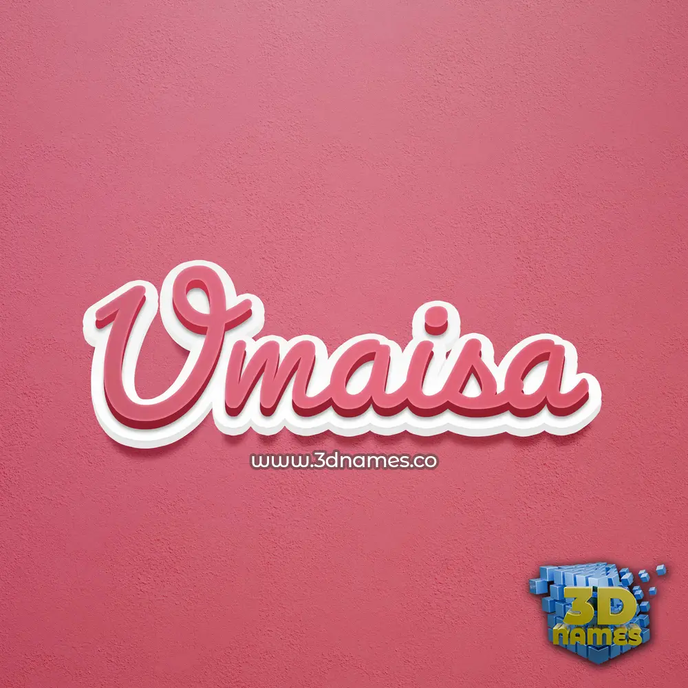 umaisa in Red Scribble style - 3D name wallpaper