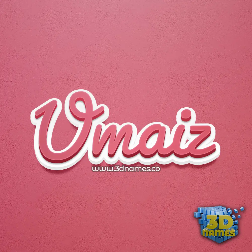 umaiz in Red Scribble style - 3D name wallpaper