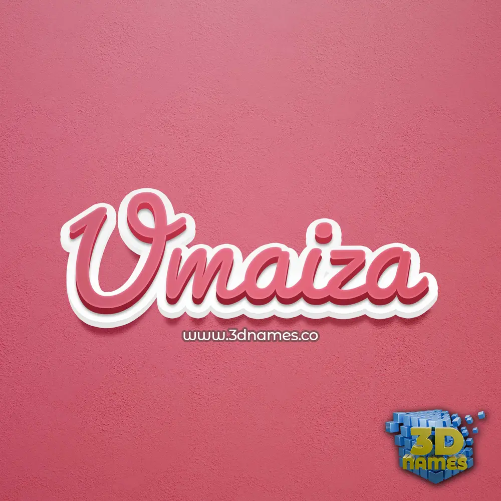umaiza in Red Scribble style - 3D name wallpaper