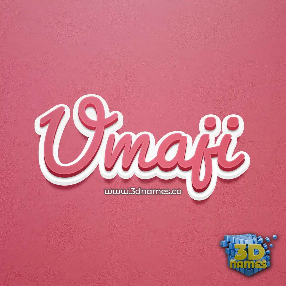 umaji in Red Scribble style - 3D name wallpaper