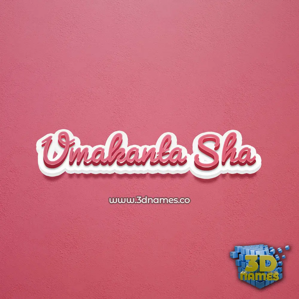 umakanta sha in Red Scribble style - 3D name wallpaper