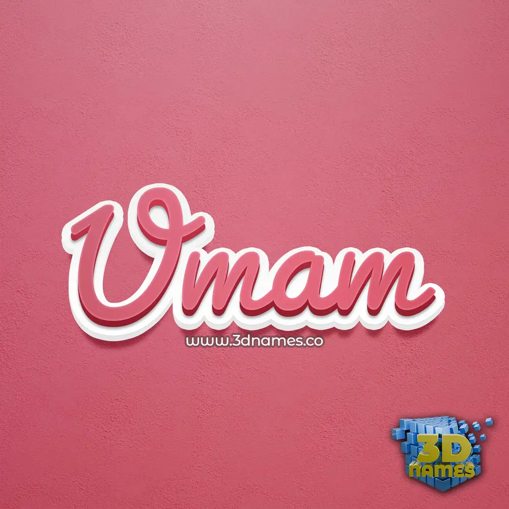 umam in Red Scribble style - 3D name wallpaper