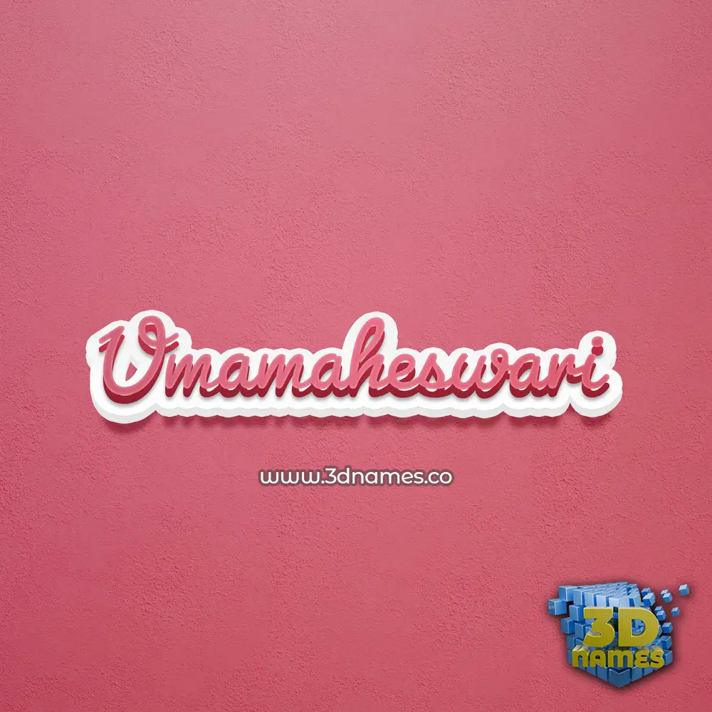 umamaheswari in Red Scribble style - 3D name wallpaper