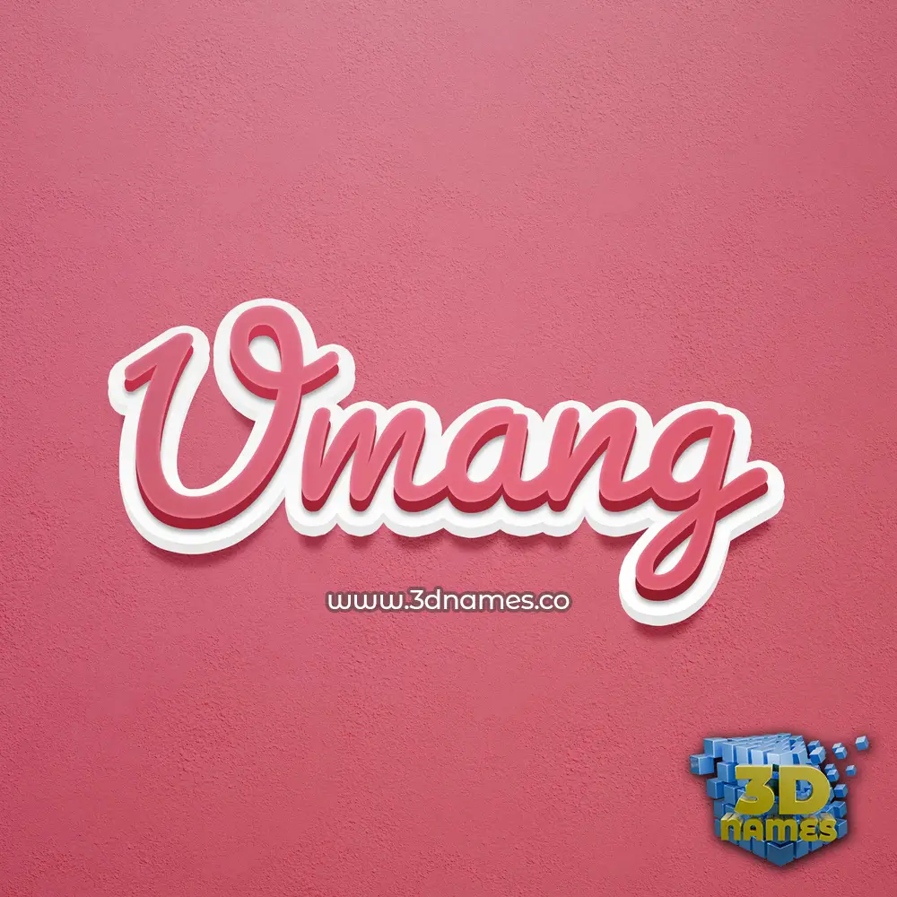 umang in Red Scribble style - 3D name wallpaper