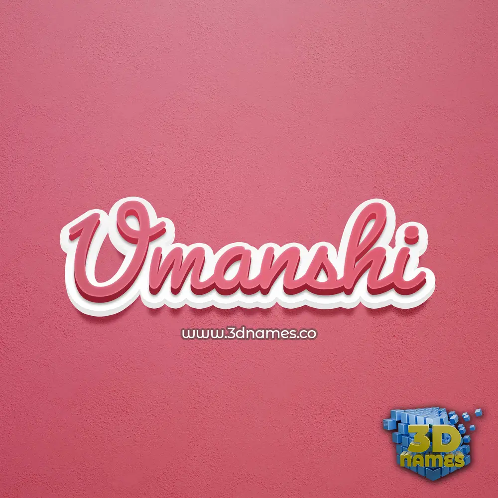 umanshi in Red Scribble style - 3D name wallpaper