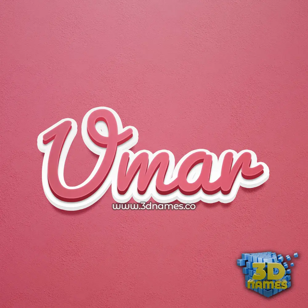 umar in Red Scribble style - 3D name wallpaper