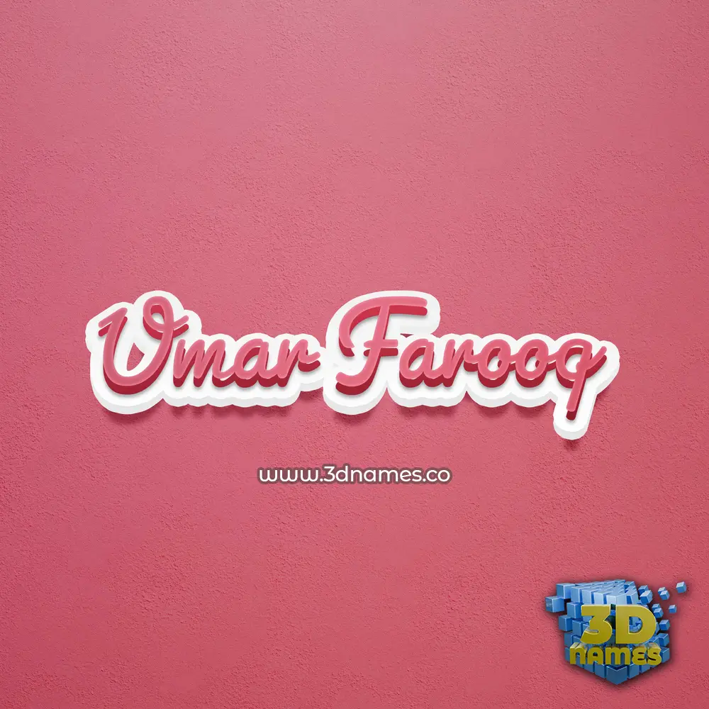 umar farooq in Red Scribble style - 3D name wallpaper