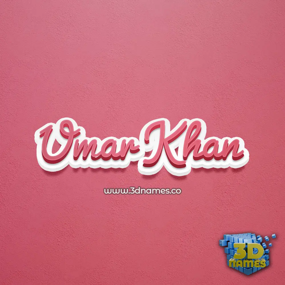 umar khan in Red Scribble style - 3D name wallpaper