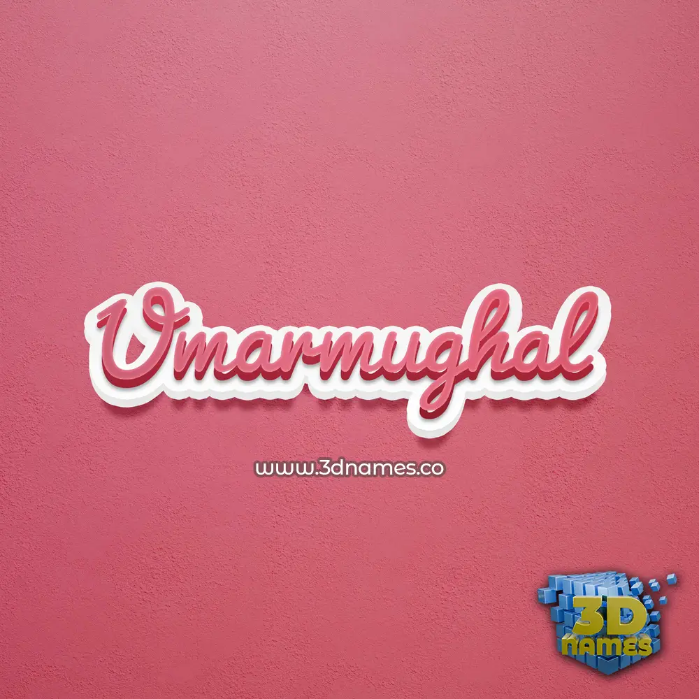 umarmughal in Red Scribble style - 3D name wallpaper