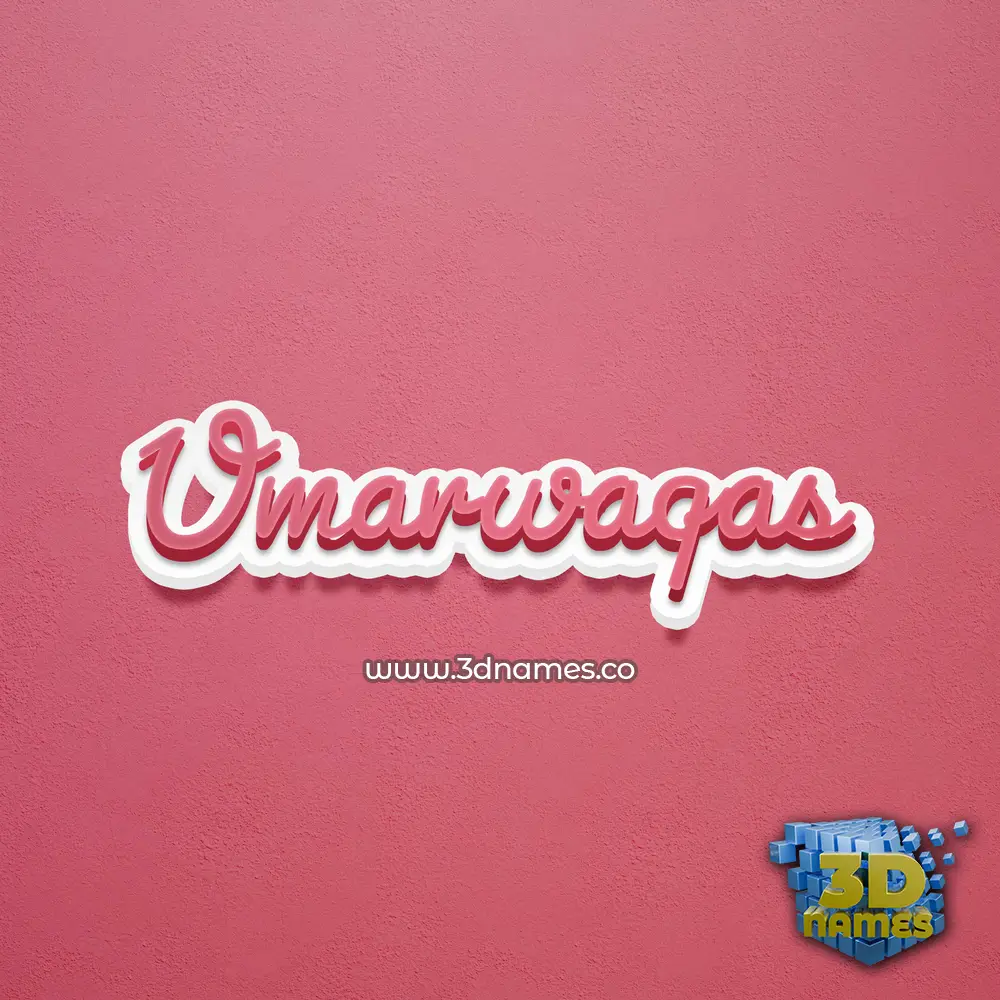 umarwaqas in Red Scribble style - 3D name wallpaper