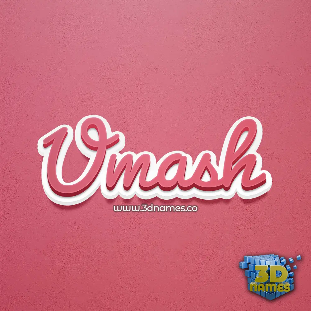 umash in Red Scribble style - 3D name wallpaper