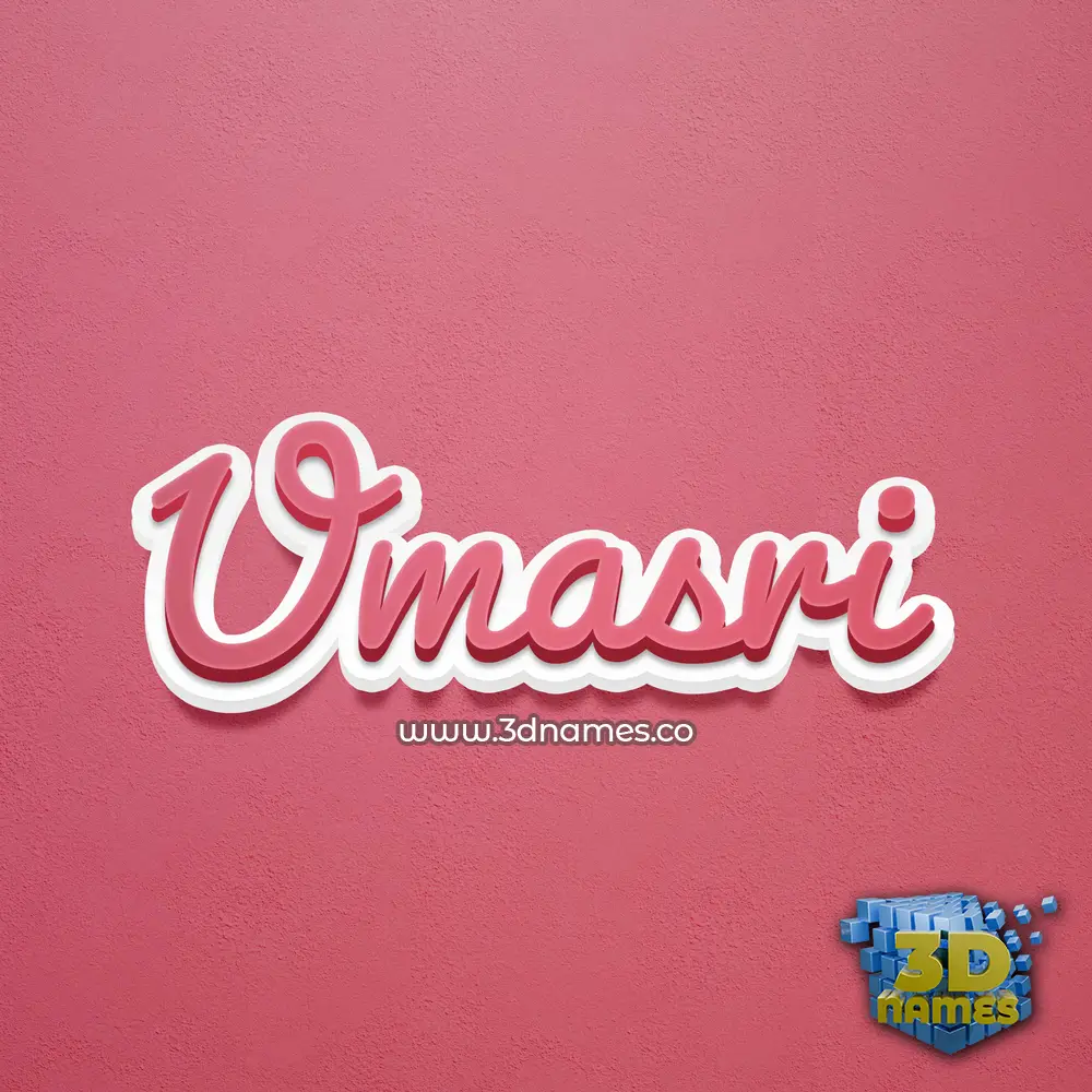 umasri in Red Scribble style - 3D name wallpaper