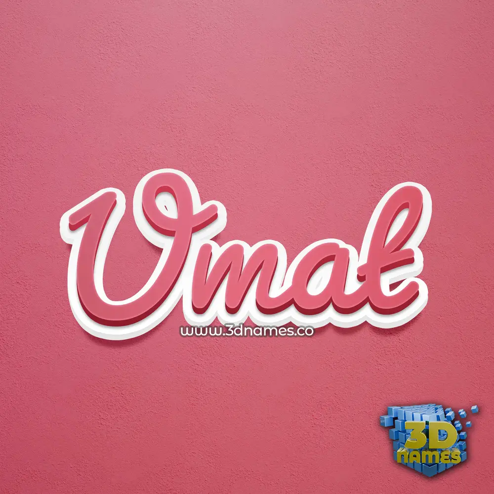 umat in Red Scribble style - 3D name wallpaper