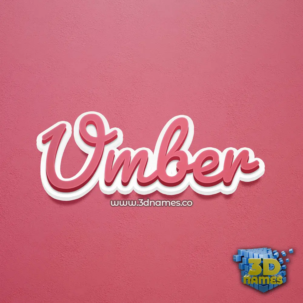 umber in Red Scribble style - 3D name wallpaper