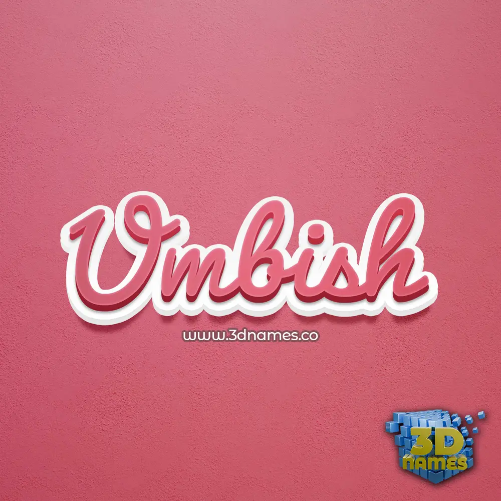 umbish in Red Scribble style - 3D name wallpaper