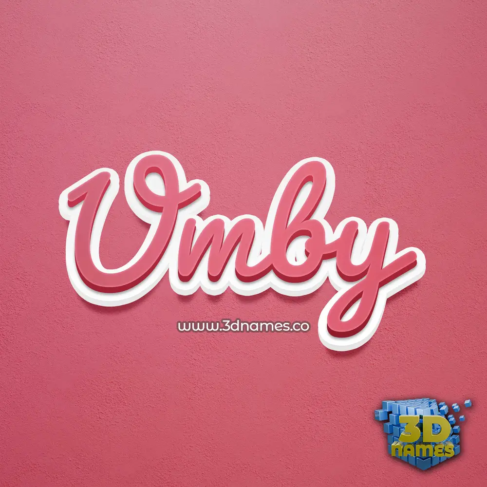 umby in Red Scribble style - 3D name wallpaper