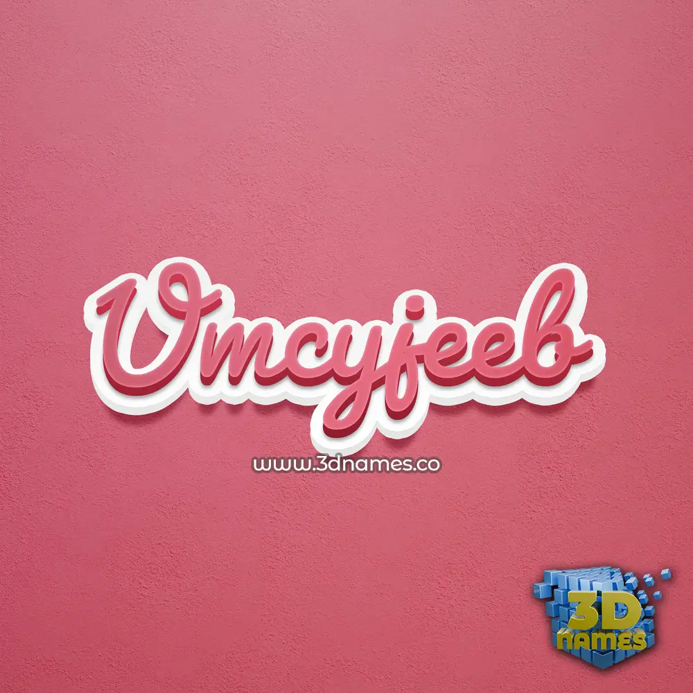 umcyjeeb in Red Scribble style - 3D name wallpaper