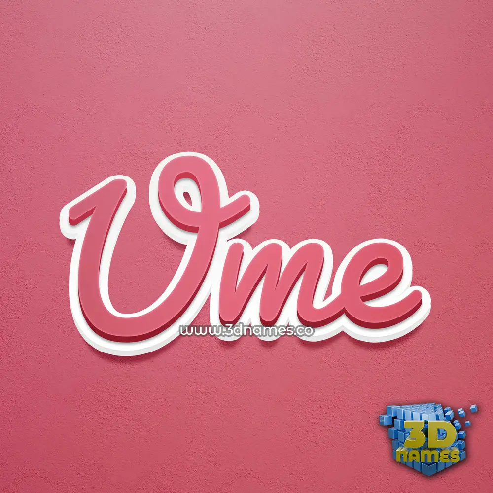 ume in Red Scribble style - 3D name wallpaper