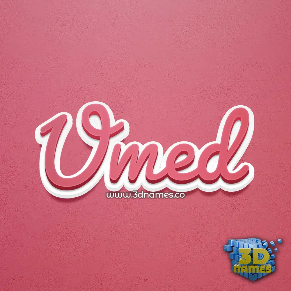 umed in Red Scribble style - 3D name wallpaper
