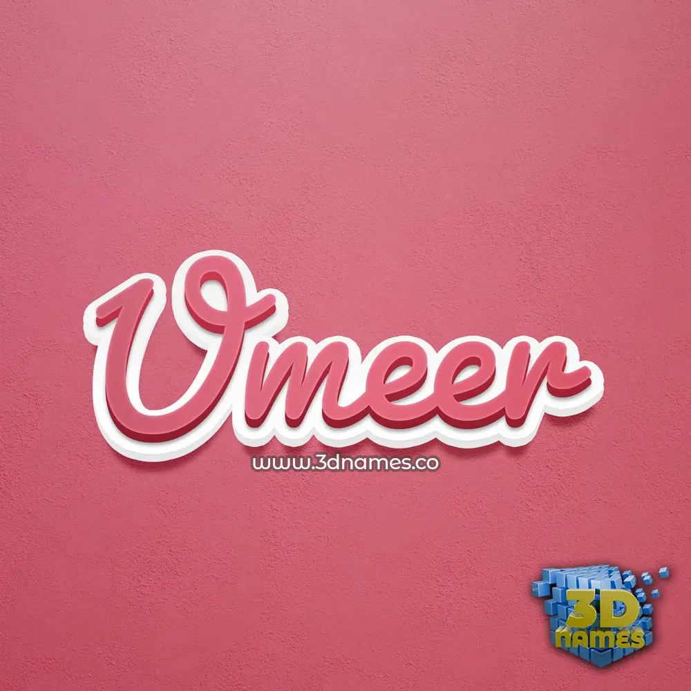 umeer in Red Scribble style - 3D name wallpaper